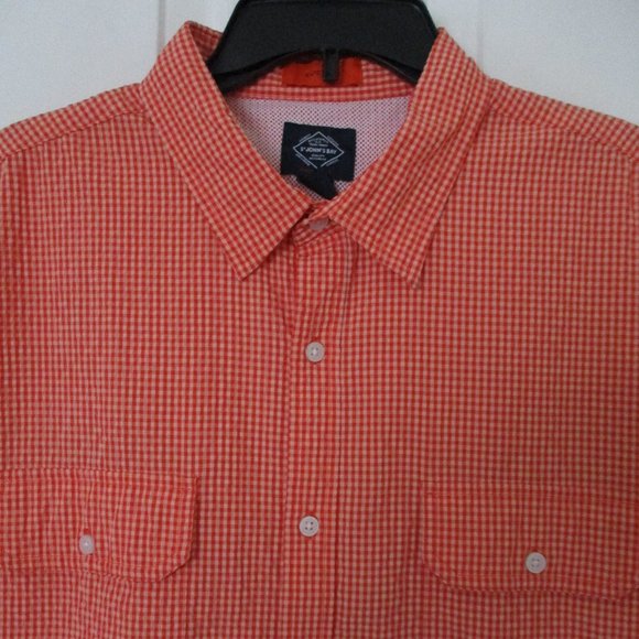 St. John's Bay Quick-Dri Mens S/S Orange Seersucker Casual Shirt NWOT - Size XL - Picture 1 of 3